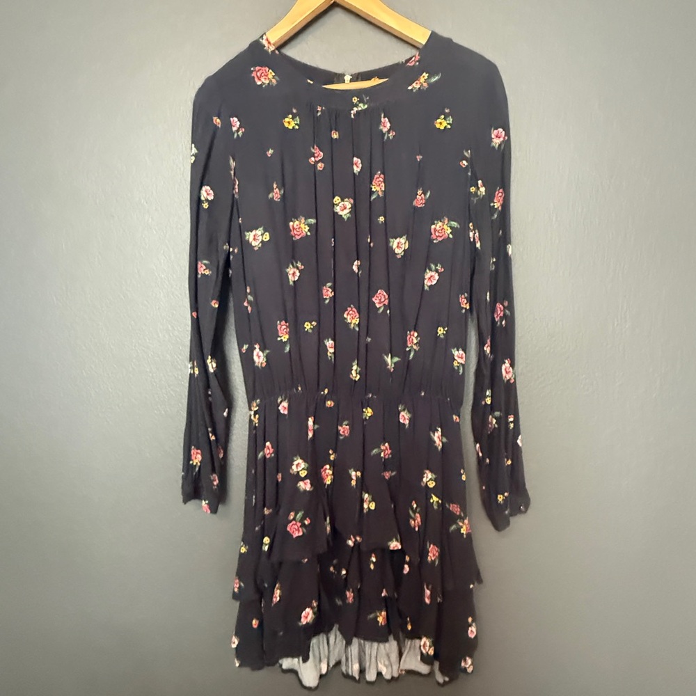 Chelsea Sky Drop Waist Long Sleeve Dress